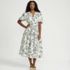 Women's Puff Sleeve Tie Waist Dress, Front
