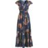 Women's Vneck Flutter Sleeve Maxi Dress, Front