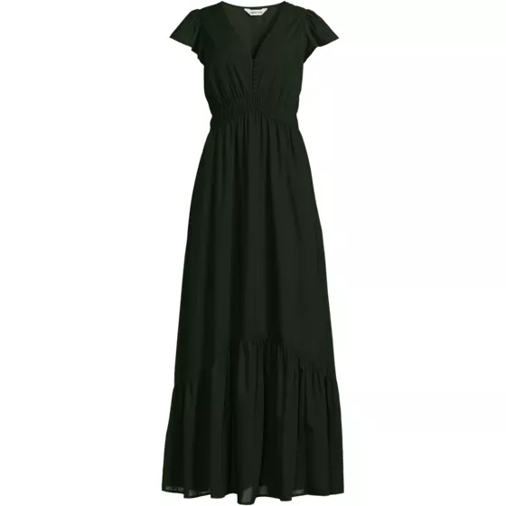Women's V-neck Flutter Sleeve Maxi Dress - primary
