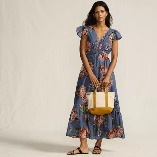 Women's Vneck Flutter Sleeve Maxi Dress, alternative image