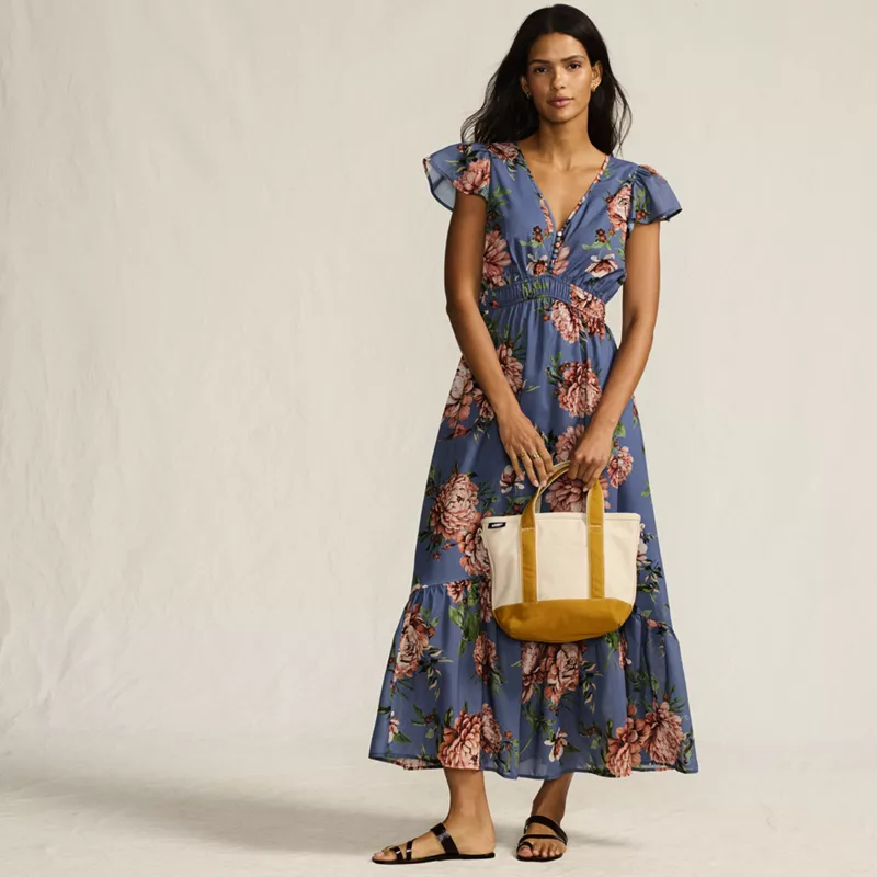 Women's V-neck Flutter Sleeve Maxi Dress, alternative image