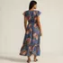 Women's Vneck Flutter Sleeve Maxi Dress, Back