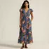 Women's Vneck Flutter Sleeve Maxi Dress, Front