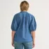 Women's Denim Puff Sleeve Tie Front Top, Back