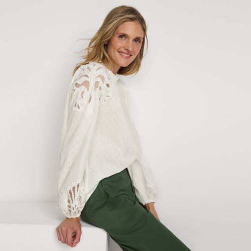 Women's Pieced In Lace Long Sleeve Top