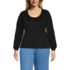 Women's Plus Size Supima Interlock Scoop Neck Blouson Sleeve Top, Front