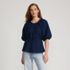 Women's Lace Trim Tie Waist Top, Front