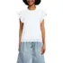 Women's Eyelet Ruffle Sleeve Popover Top, Front