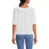 Women's Voile Puff Elbow Sleeve Embroidered Blouse, Back