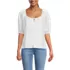 Women's Voile Puff Elbow Sleeve Embroidered Blouse, Front