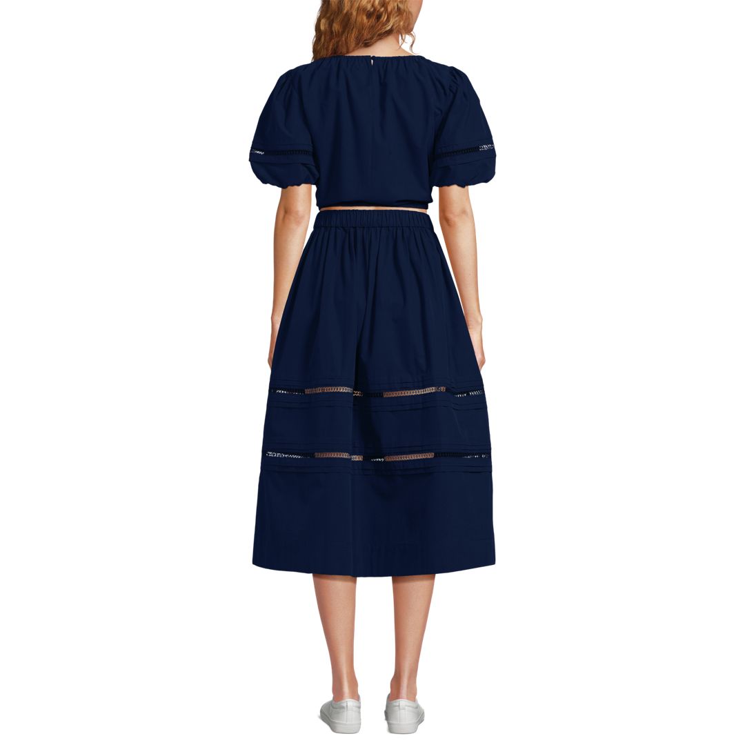 Women's Pintuck Puff Sleeve Skirt Set
