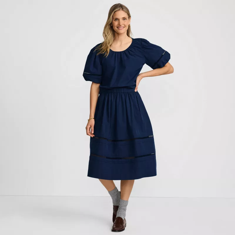 Women's Pintuck Puff Sleeve Skirt Set, alternative image