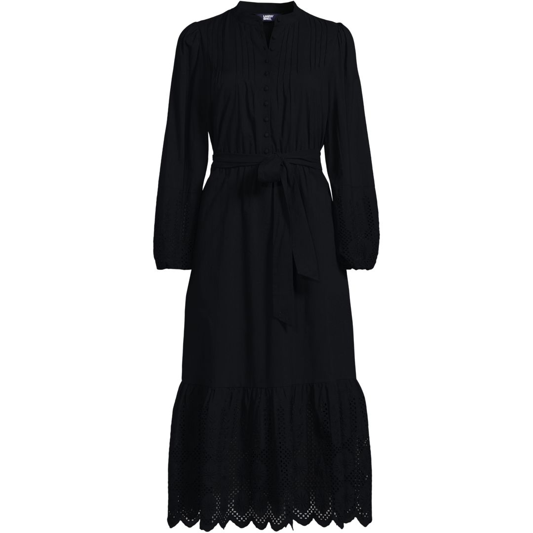 Women's Eyelet Hem Midi Dress