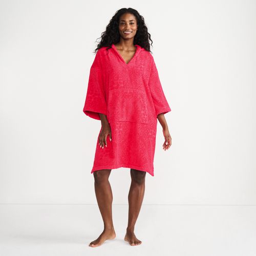 Women's Terry 3/4 Sleeve Pullover Hooded Spa Robe - image 3