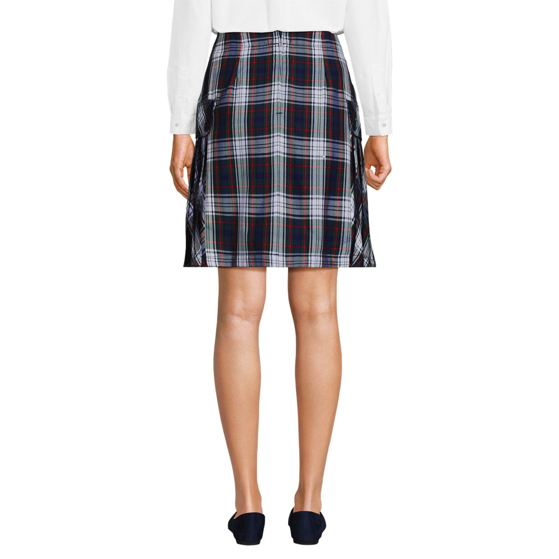 Women's Above the Knee Plaid Side Pleat Skort