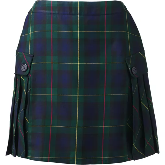 Women's Above the Knee Plaid Side Pleat Skort - primary