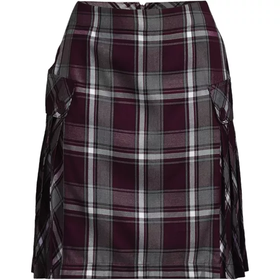 Women's Above the Knee Plaid Side Pleat Skort - primary