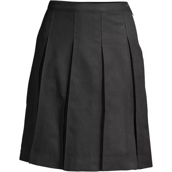 Women's Top of Knee Solid Box Pleat Skirt - primary