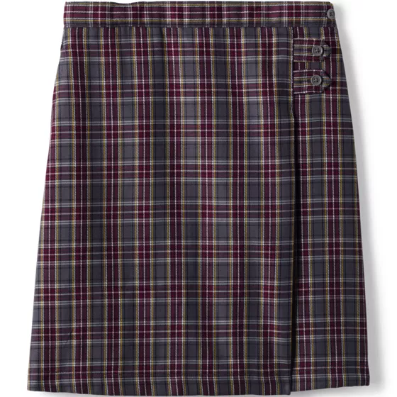 Girls Plaid A-line Skirt Below The Knee - primary
