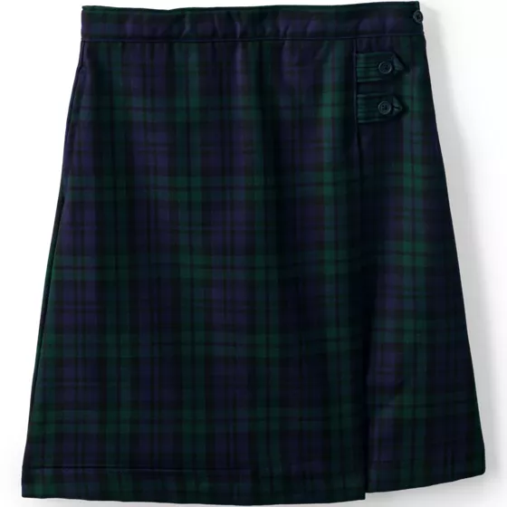 Girls Plaid A-line Skirt Below The Knee - primary