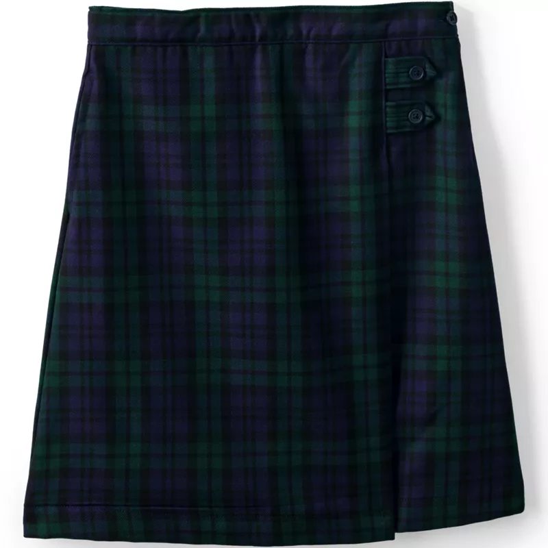 Girls Plaid A-line Skirt Below The Knee , Front