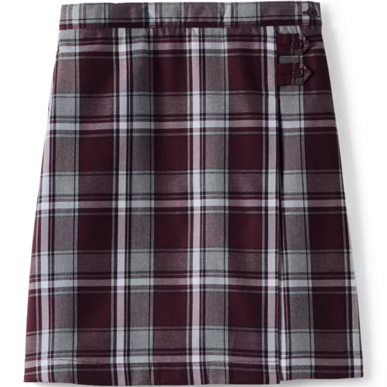 Girls Plaid A-line Skirt Below The Knee - primary
