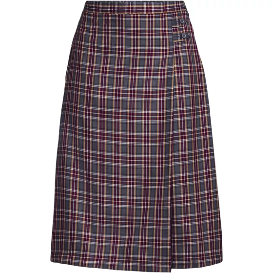 Women's Plaid A-line Skirt Below The Knee - primary