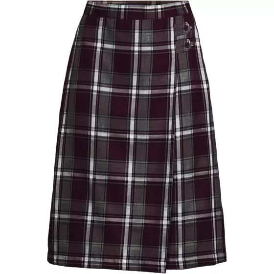 Women's Plaid A-line Skirt Below The Knee - primary