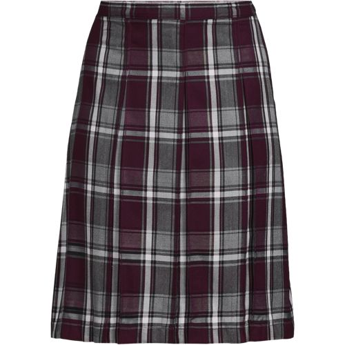 Women's Top of the Knee Plaid Box Pleat Skirt