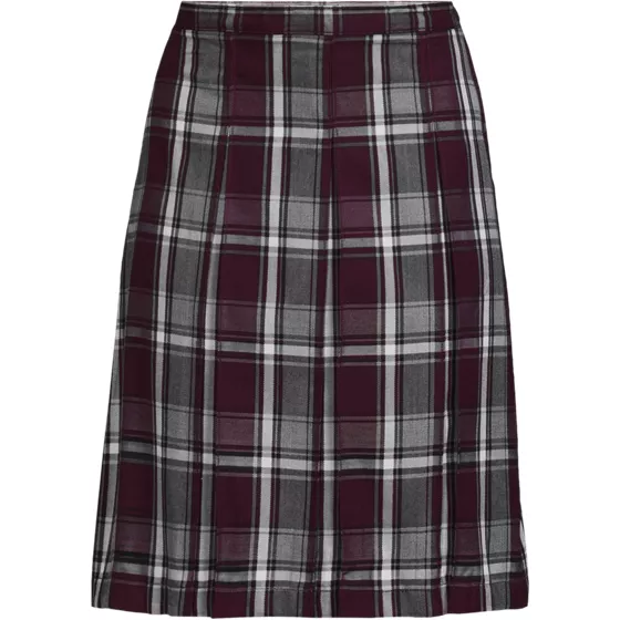 Women's Top of the Knee Plaid Box Pleat Skirt - primary