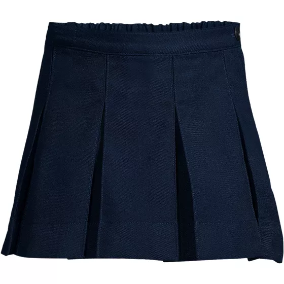 Girls Above the Knee Solid Box Pleat Skirt - primary