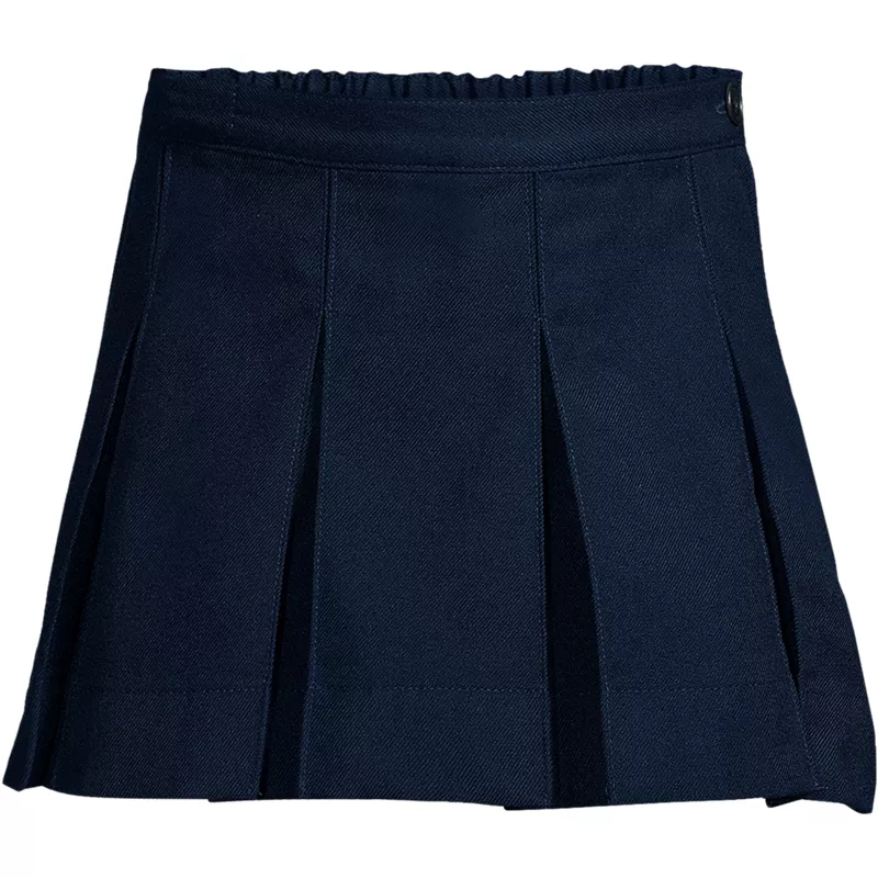 Girls Above the Knee Solid Box Pleat Skirt, Front
