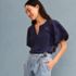 Women's Eyelet Crew Puff Sleeve Top, alternative image