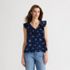 Women's V Neck Cascade Ruffle Top, Front