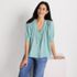 Women's Button Pintuck Puff Sleeve Top, alternative image
