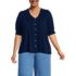 Women's Plus Size Button Pintuck Puff Sleeve Top, Front