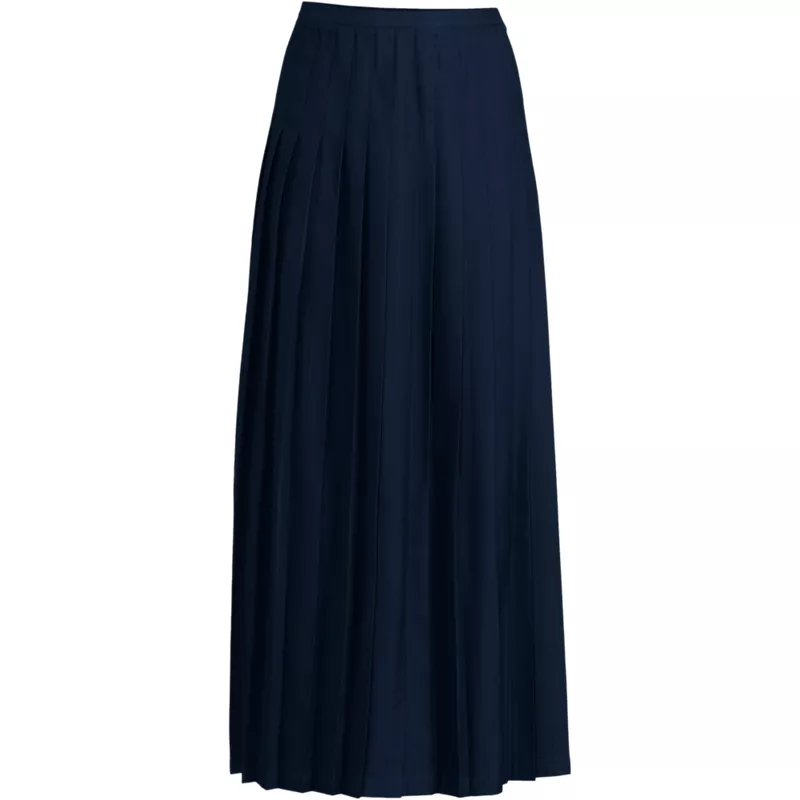 Girls Solid Pleated Skirt Ankle Length, Front