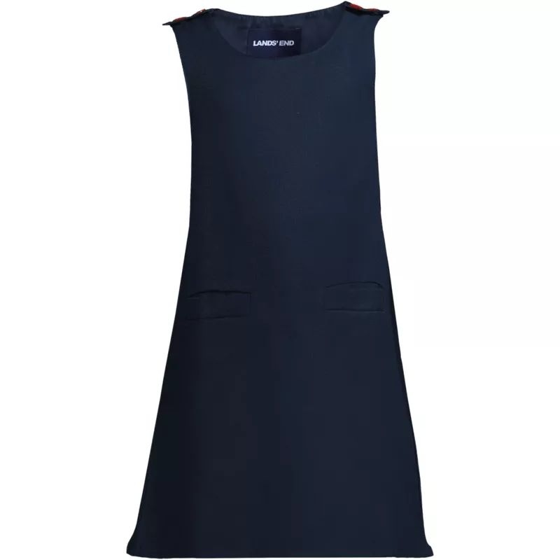 Girls Contrast Button Side Pleat Jumper, Front