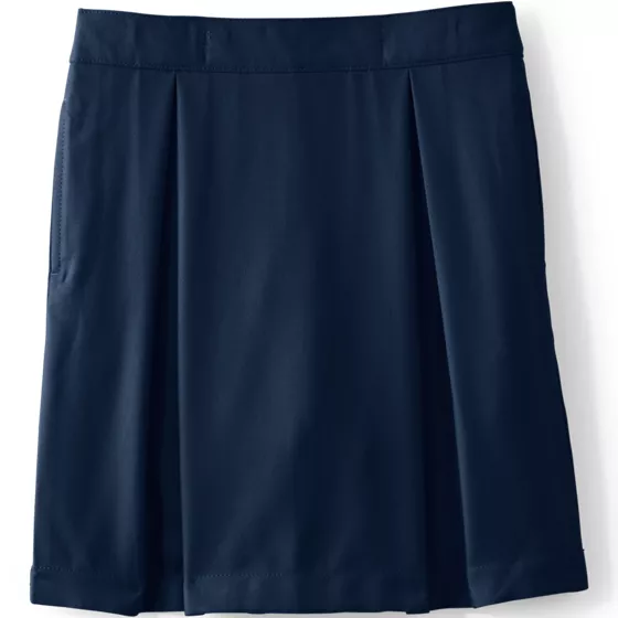 Girls Solid Pleated Skort Top of Knee - primary
