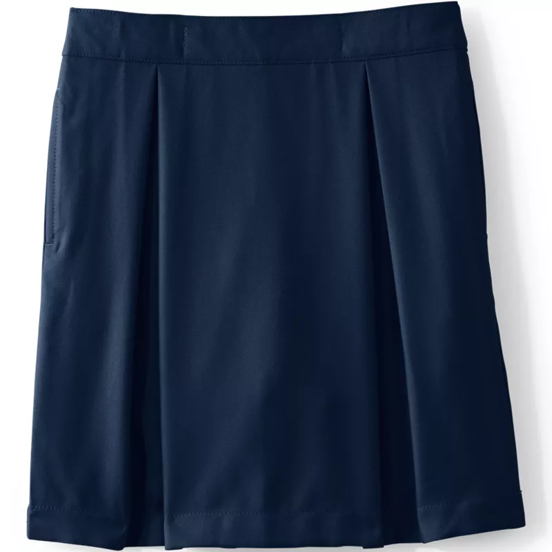 Girls Solid Pleated Skort Top of Knee, Front