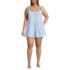 Women's Plus Size Cotton Gauze Metallic Tiered Mini Cover-up Dress, Front