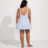 Women's Plus Size Cotton Gauze Metallic Tiered Mini Cover-up Dress, Back