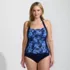 Women's Plus Size Seamed Halter Tankini Top, Front