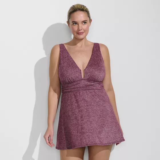 Women's SlenderSuit Shine U-Wire Swim Dress Swimsuit - primary