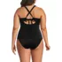 Women's Plus Size Shine Ribbed Tankini Top and High Waisted Bottom Swimsuit Set, Back