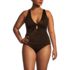 Women's Plus Size Shine Ribbed Tankini Top and High Waisted Bottom Swimsuit Set, Front