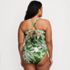 Women's Plus Size Shine Ribbed Tankini Top and High Waisted Bottom Swimsuit Set, Back