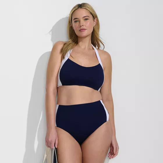 Women's Plus Size Seamed Halter Bikini Top - primary