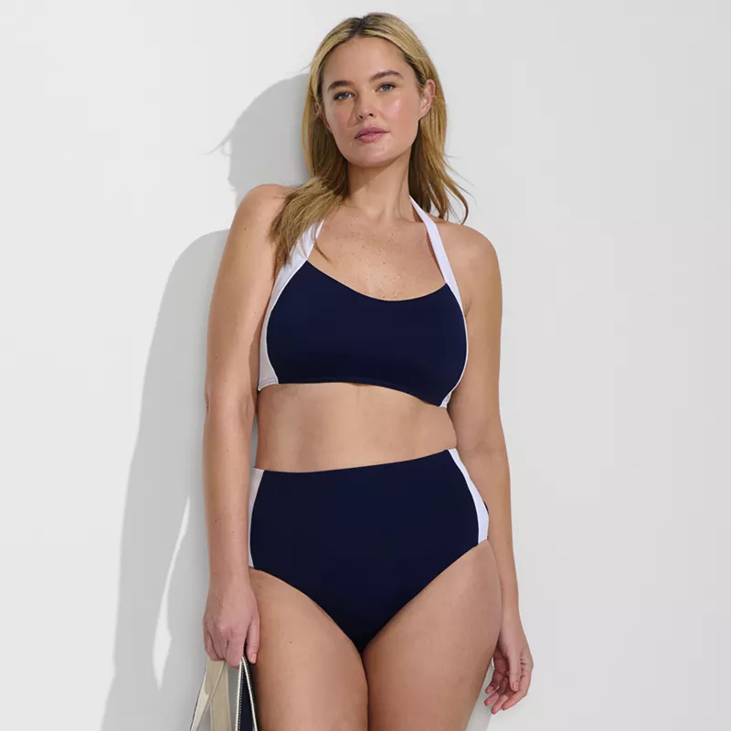 Women's Plus Size Seamed Halter Bikini Top, alternative image
