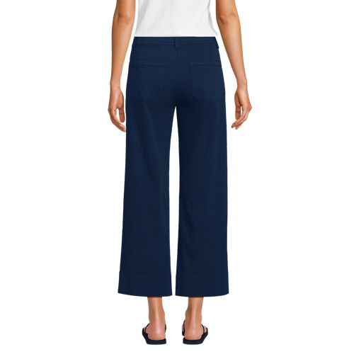  Lands' End Straight Fit 7/8-chinos, Damen, Größe:34 Regular, Blau, Baumwolle/lyocell (viskose)/baumwoll-mischung, By Lands' End 